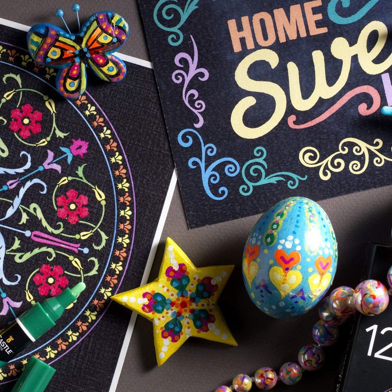 Castle Art Supplies 12 Oil Based Paint Pens Vibrant Premium Colored Markers for Adults Beginning Artists | Color on Rocks Stones Metal Wood Ceramic Vinyl Glass Plastic | Weather Resistant - Image 4